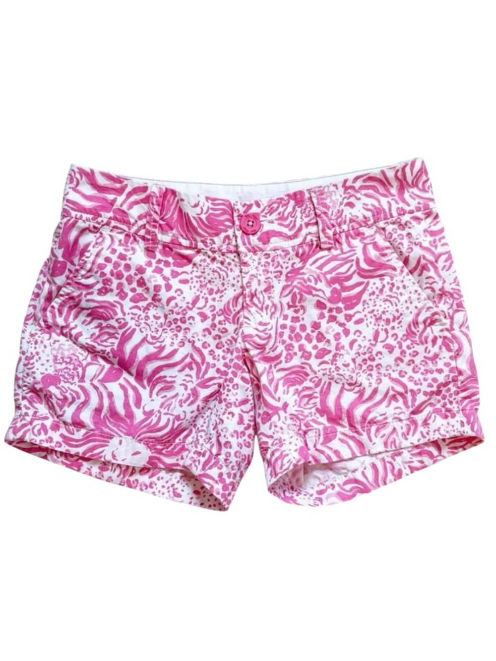 LILLY PULITZER Callahan Shorts Pink Animal Print Preppy Resort Cotton 000